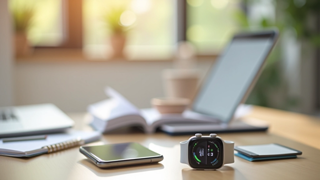 Close-up of smartwatch showing calendar notifications and health app with wellness data on screen